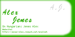 alex jenes business card